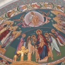 pictura bizantina fresca altar Maica Domnului pe tron Inaltarea  Domnului