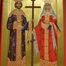 pictura bizantina   Sf. Imp. Constantin si Elena icoana pe lemn