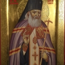 Icoana pe lemn Sf. Ier. Luca Arhiepiscopul Crimeei, foita de aur 24 K  pictura bizantina